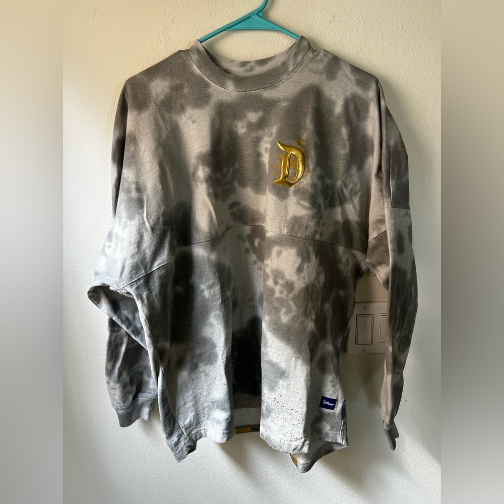 Disney Gray and Gold tie dye Spirit Jersey medium
